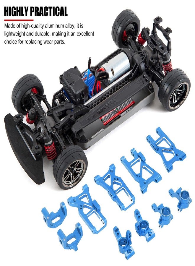 EVTSCAN RC Car Upgrade Kit - Portable RC Car Aluminum Alloy Upgrade Parts Kit for Traxxas 4 Tec C8 1/10 Flat Sports Car(Blue) - Image 5